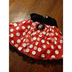 Infant Baby Girls Size 12 Month Minnie Mouse Dress Costume Tule Skirt Red Black